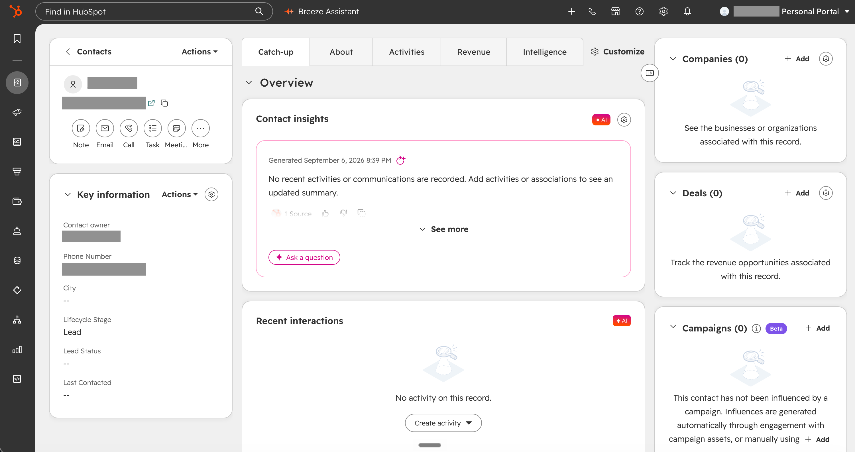 Contact généré via les workflows Persona